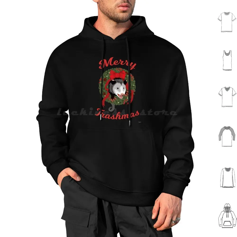 Christmas Possum Wreath Funny Christmas Sweater Hoodie cotton Long Sleeve Possum Opossum Poss Scream At Own Ass Scream