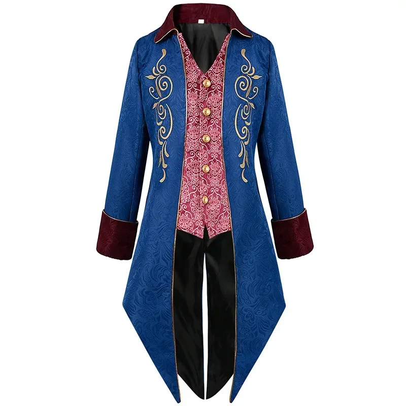 Halloween Tuxedo Medieval Retro Clothing Mid-length Punk Men's Coat