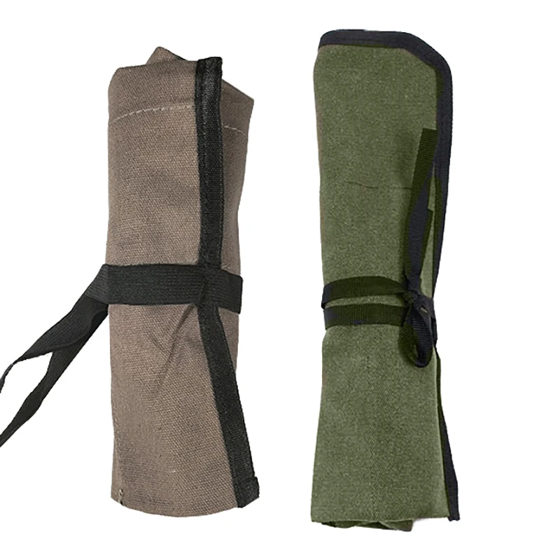 Multi Functional Woodworking Tool Storage Bag With Carving Chisels Durable Canvas For Woodworkers And DIY Enthusiasts