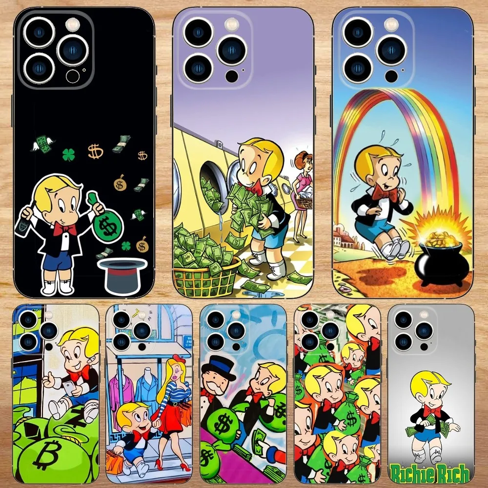 Cartoon Richie Rich Phone Case For iPhone15,14,13,12,11,Pro,Max,Plus,Mini,X,XS,XR,8,7,6,S,Plus,SE Soft Black Case