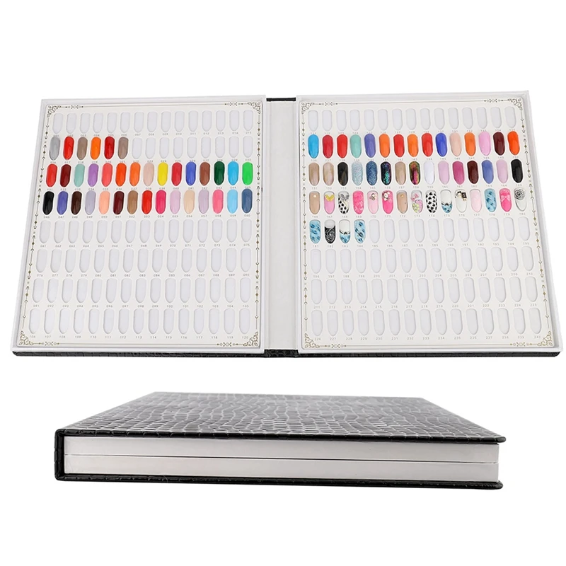 3X 216 Colors Nail Tips Display Book DIY Nail Art Showing Shelf Gel Color Card Chart Painting Display Board Silver