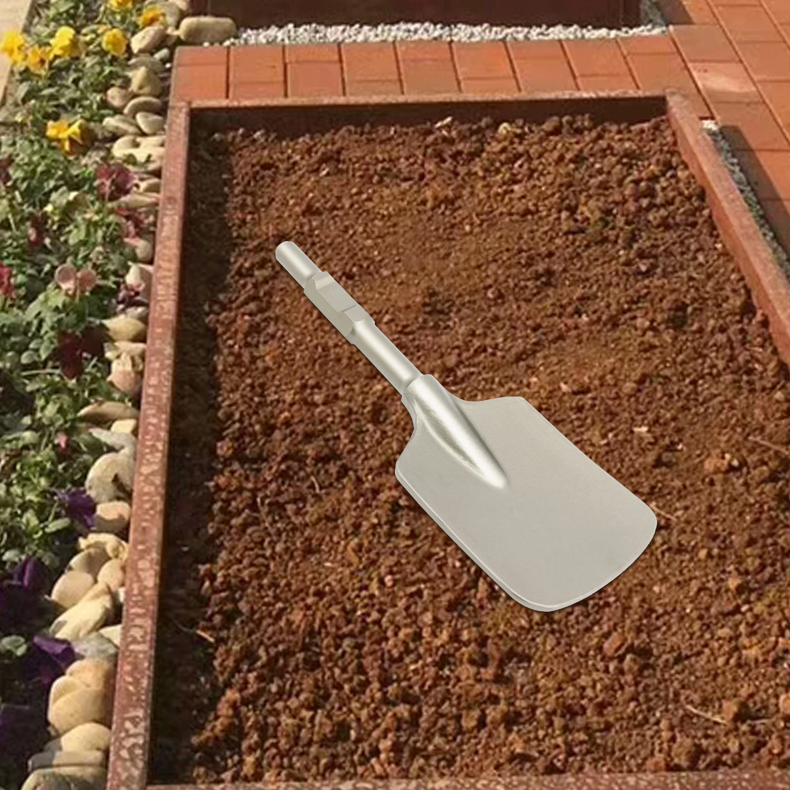 Elektrische Hammerschaufel mit langem Griff – 135 x 440 mm Schaufel – Hartmeißel – geeignet für Bau-, Landschafts- und Ausgrabungsprojekte