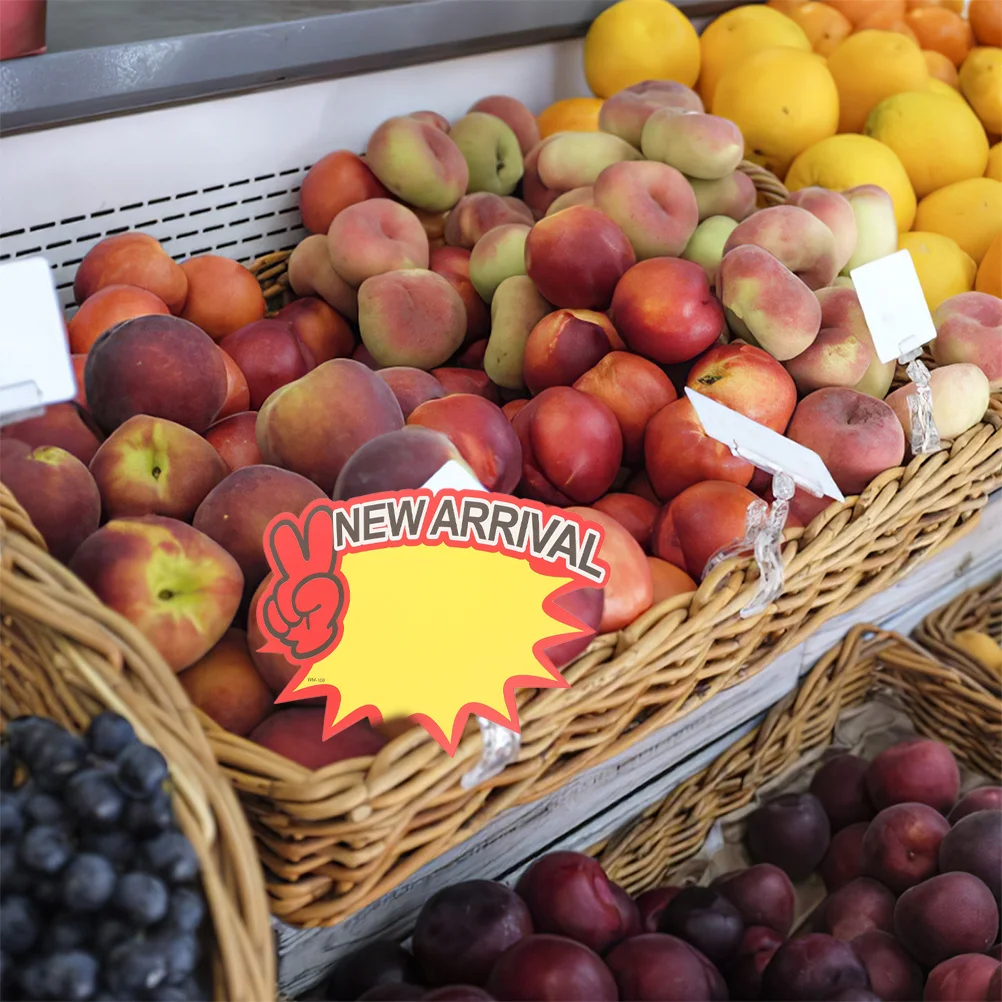 200 peças etiquetas de preço em branco cartão branco papel loja de varejo supermercado venda sinais para comércio frutas vegetais preços tag papel