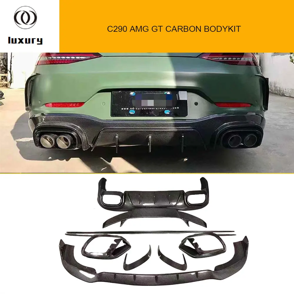 

B Style Carbon Fiber Bodykit for Benz X290 C290 AMG GT50 GT53 GT63 Front Chin Lip Splitter Rear Diffuser Side Skirt Spoiler