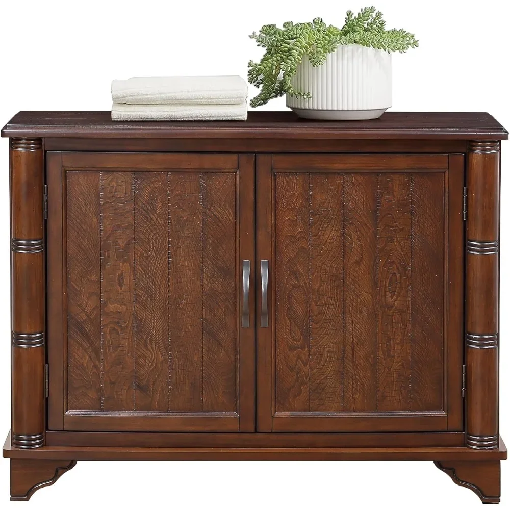 Massivholz-Sideboard, Buffetschrank, geschnitztes Muster, Küche, Wohnzimmer, Aufbewahrungs-Sideboard mit Rahmen und Beinen