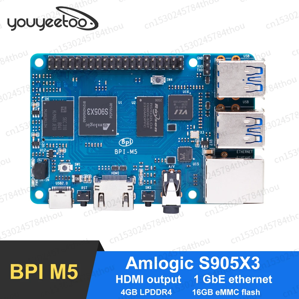 Banana PI BPI M5 4GB LPDDR4 New Generation Single Board Computer Amlogic S905X3 Design Open-source Odroid C4 Raspberry Pi 4