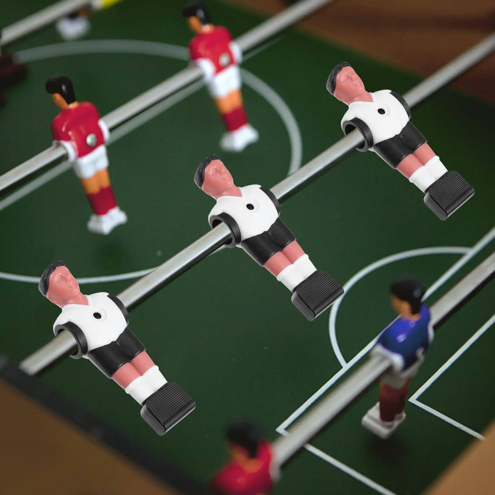 

6Pcs Table Soccer Men Tournament Style Replacement Premium Plastic Standard Size Football Players Table Foosball Accessory
