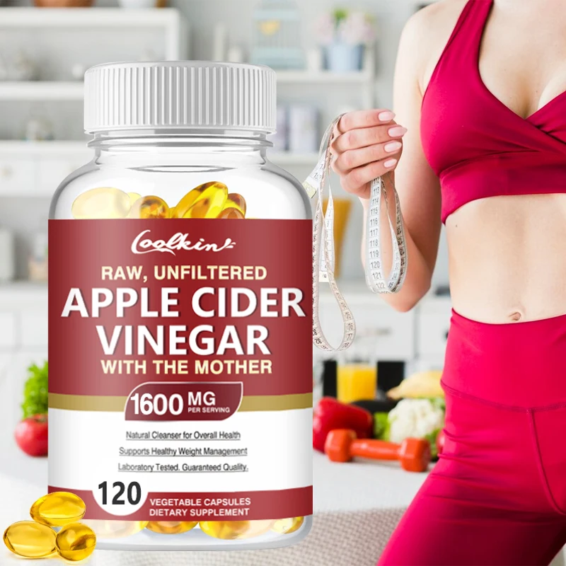 Apple Cider Vinegar Capsule Supplement 1600 mg - Natural Weight Management and Metabolism