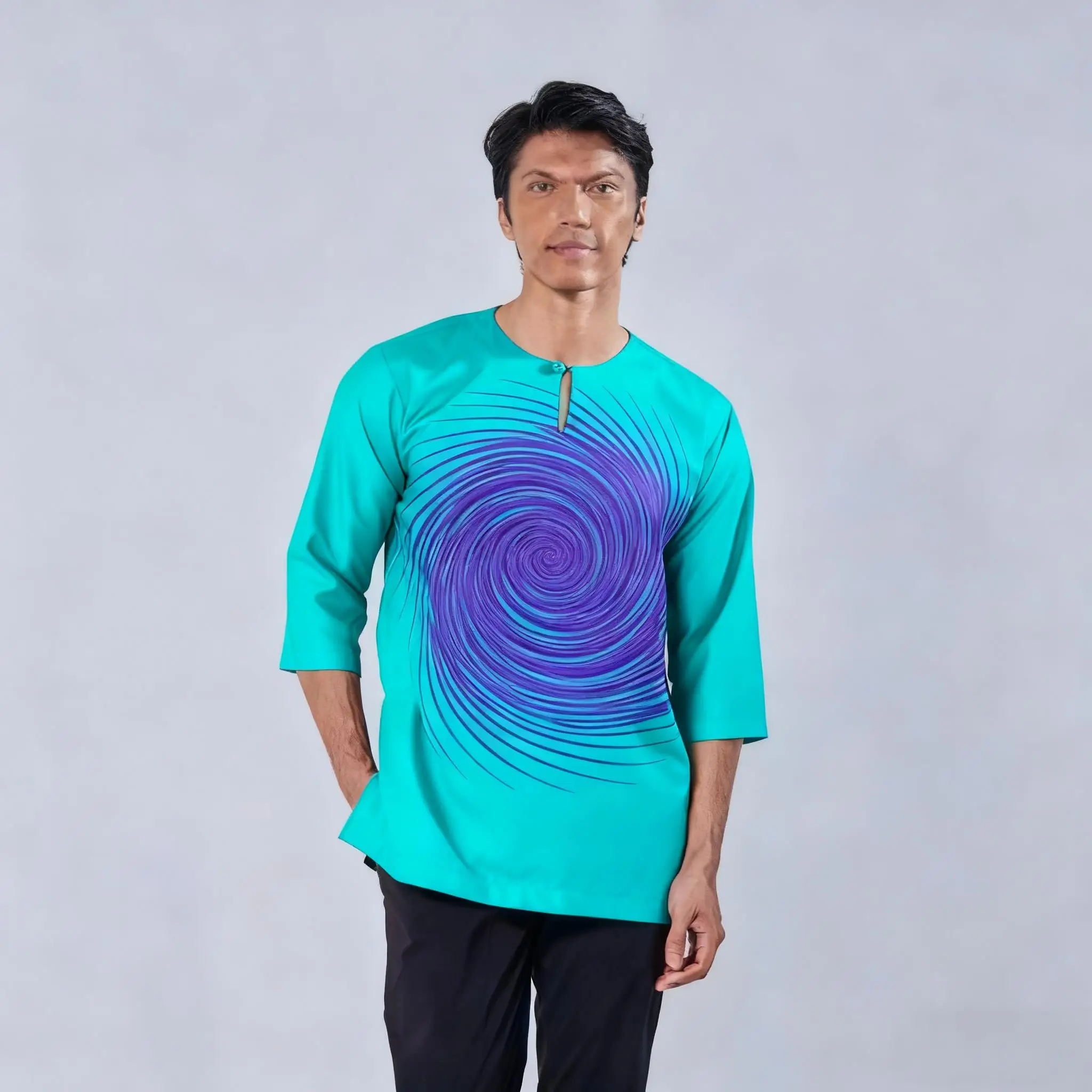 نسخة الشرق الأوسط نمط الشرق الأوسط شخصية مسلمة برونزية قصيرة الأكمام تي شيرت قمصان قميص مسلم #3