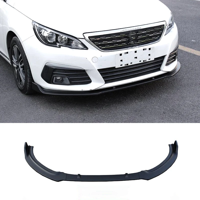 Aplicável a para peugeot 308 acessórios 3 pçs amortecedor dianteiro do carro split lip corpo kit spoiler difusor defletor 2016-18