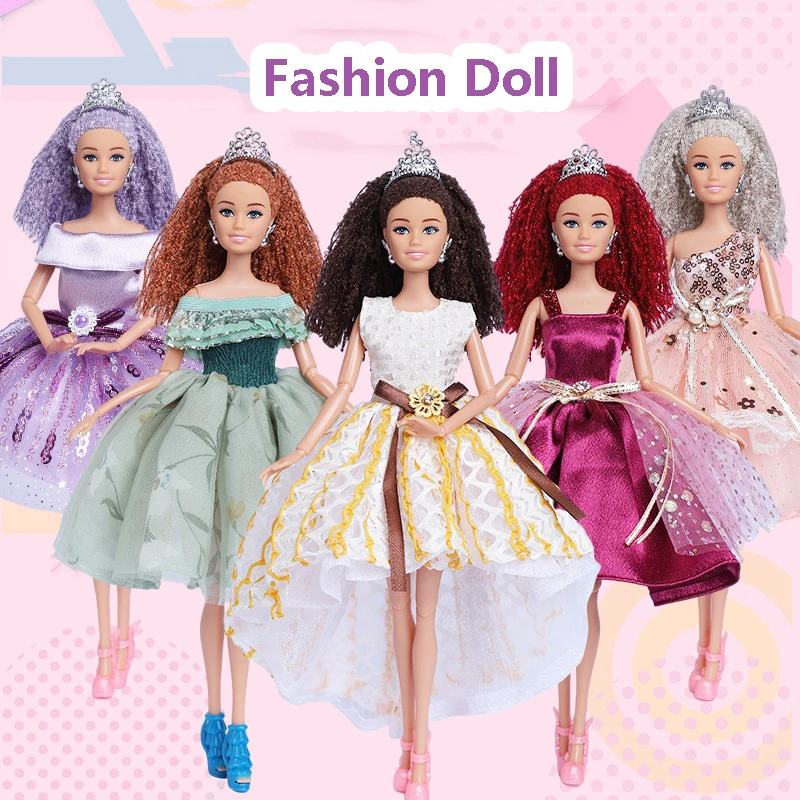 30cm Fashion Doll with Dreadlocks, African American Style Articulated Jointed Doll, Lace Outfit Clothes Playset Gift for Girls