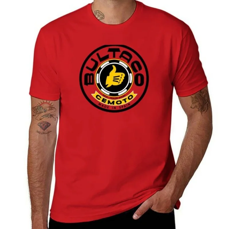 Classic Men's Summer T Shirt Bultaco Cemoto Motorcycles Print Tee Fashion Crew Neck T-shirt
