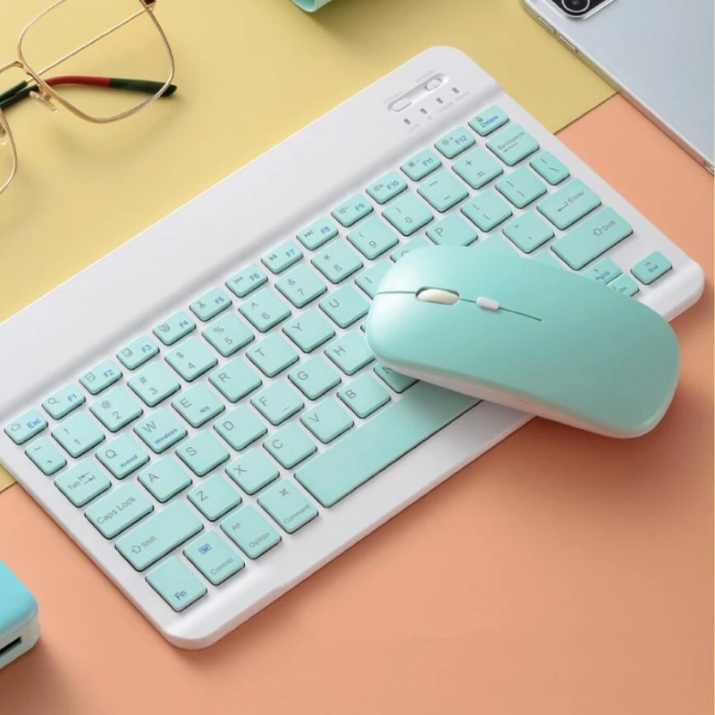 Ultraschlanke Bluetooth-Tastatur, tragbar, Mini, kabellos, wiederaufladbar, für Apple iPad, iPhone, Koreanisch, Japanisch, Englisch