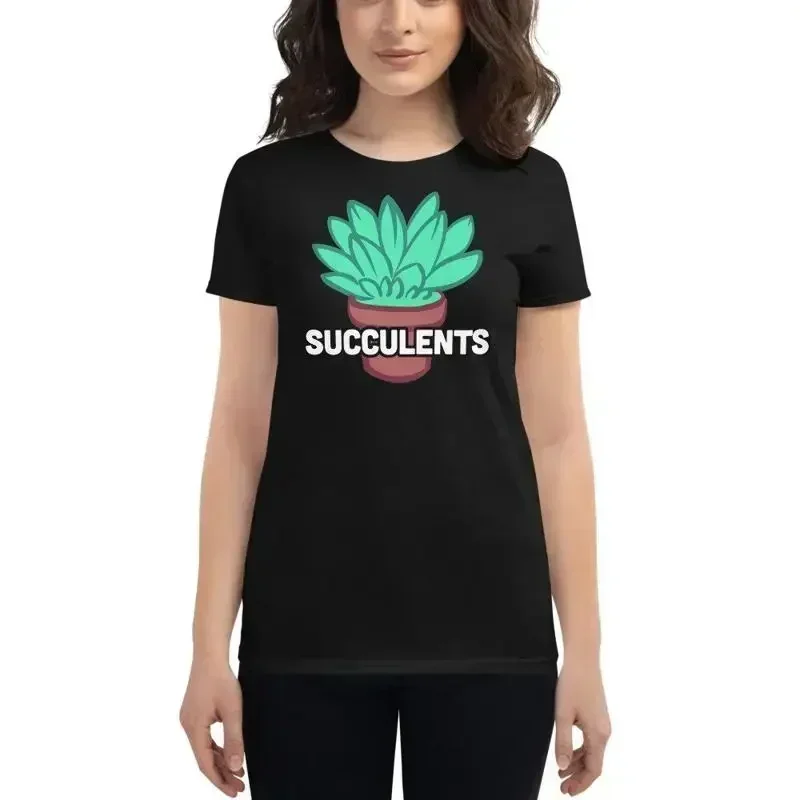 Womens' Cute Gardening T Shirt Succulent Gardener Plant Lover