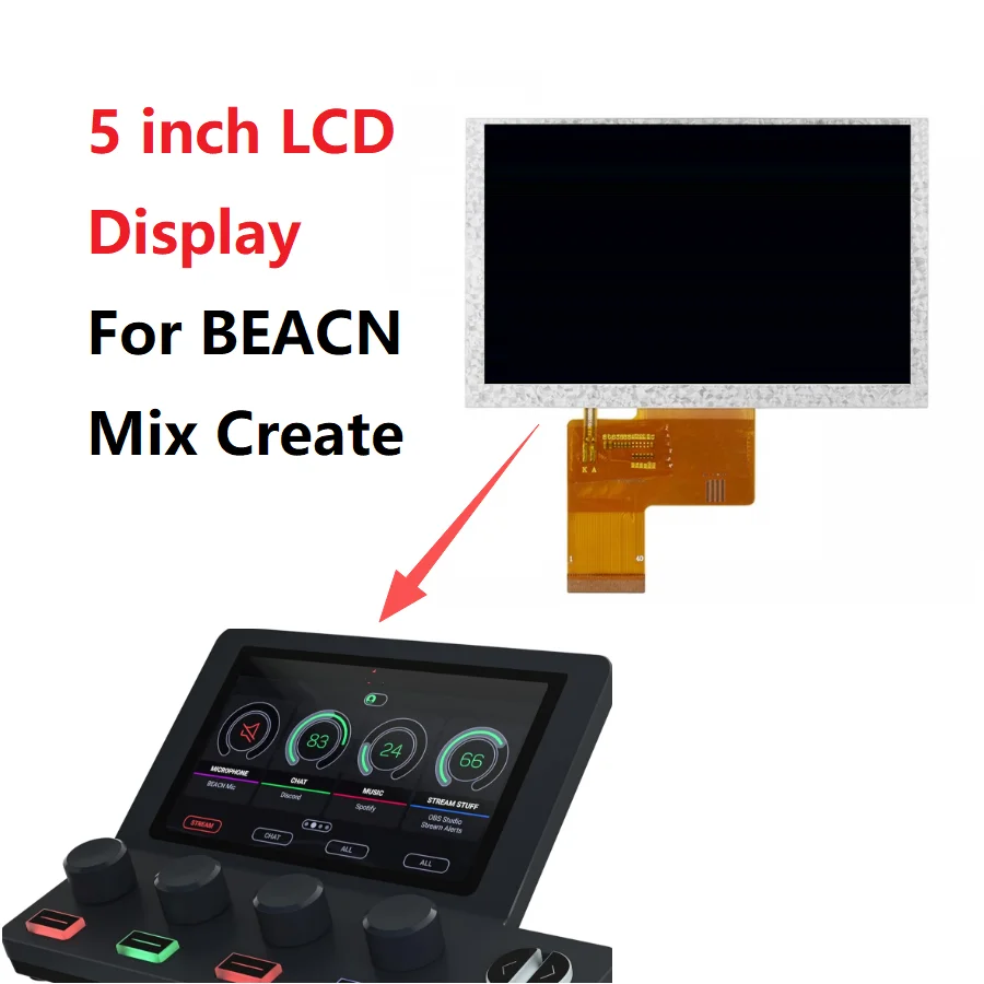 5 inch LCD Display For BEACN Mix Create Screen Repair parts
