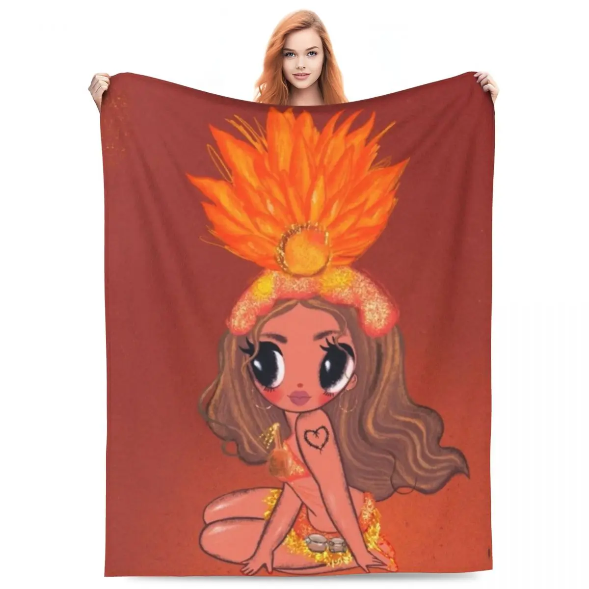 Custom Singer Karol G Blankets Warm Flannel Throw Blanket for Home Bedroom Sofa