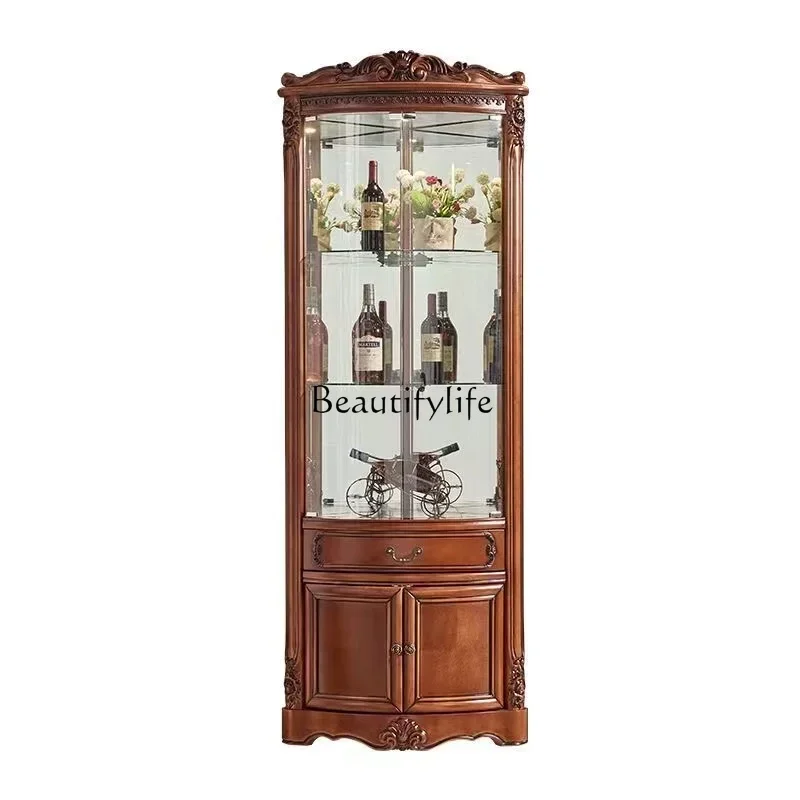 

z.FG28American solid wood corner cabinet living room household wine cabinet