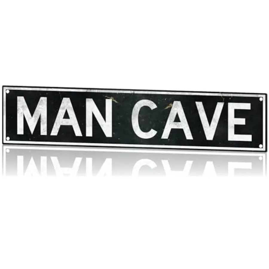 رجل الكهف الشارع تسجيل 18x4 Ih تنقش الألومنيوم خمر الرجعية جدار الفن للمرآب شريط المنزل غرفة الألعاب أو مكتب ديكور رجل الكهف Gi