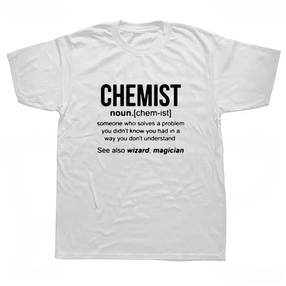 Funny Printed Graphic Chemist Joke Definition Mens Clothing Harajuku Casual Fashion Streetwear Chemistry Science Teacher Tshirt