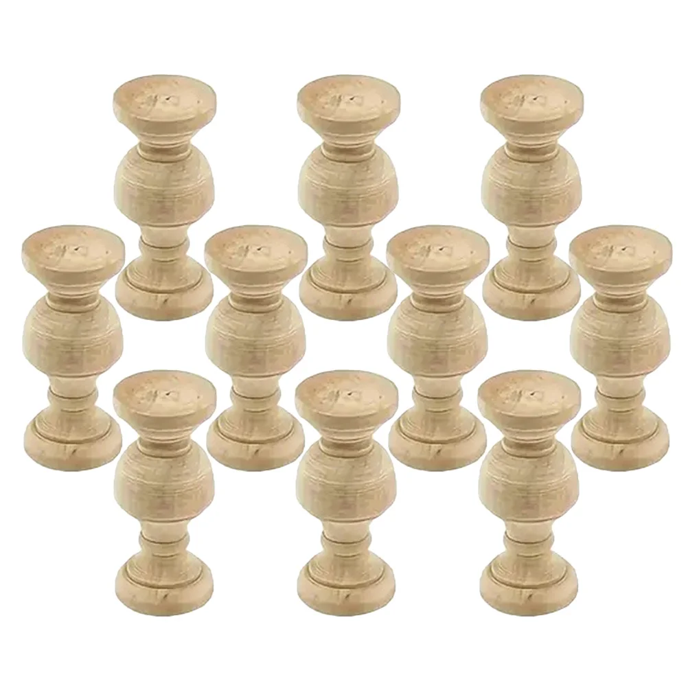 

10 Pcs Creative Wine Rack Ornaments Bed Frame DIY Baluster Spindles Decorative Wood Craft Columns
