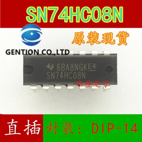 

Логические ворота SN74HC08N и инвертор DIP-14, 10 шт., в наличии, 100% новые и оригинальные