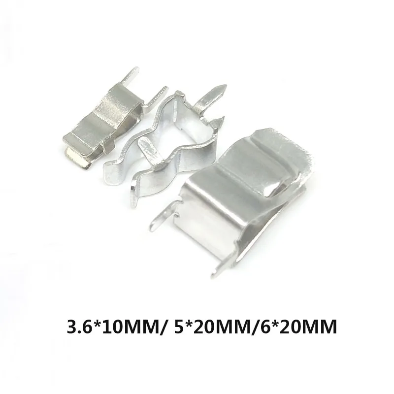 50pcs/lot Fuse Holder 3.6*10 5*20 6*30 Fuse Tube Support Fuseholder for 5*20 Insurance Fuse Clip