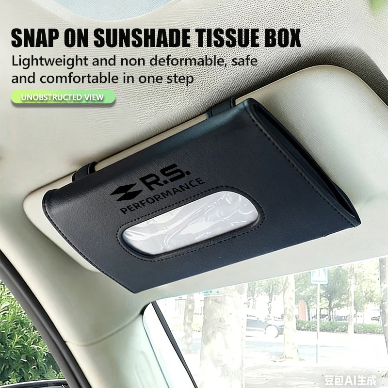 Universal Car Sun Visor Leather Tissue Box Storage Tissue Bag For Renault Clio RS Megan Logan Laguna Kadjar Duster