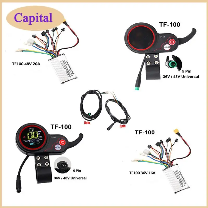 

48V 20A 36V 16A Smart Brushless Controller TF-100 5/6-pin Meter LCD For Kugoo M5 Electric Scooter Modified Bicycle