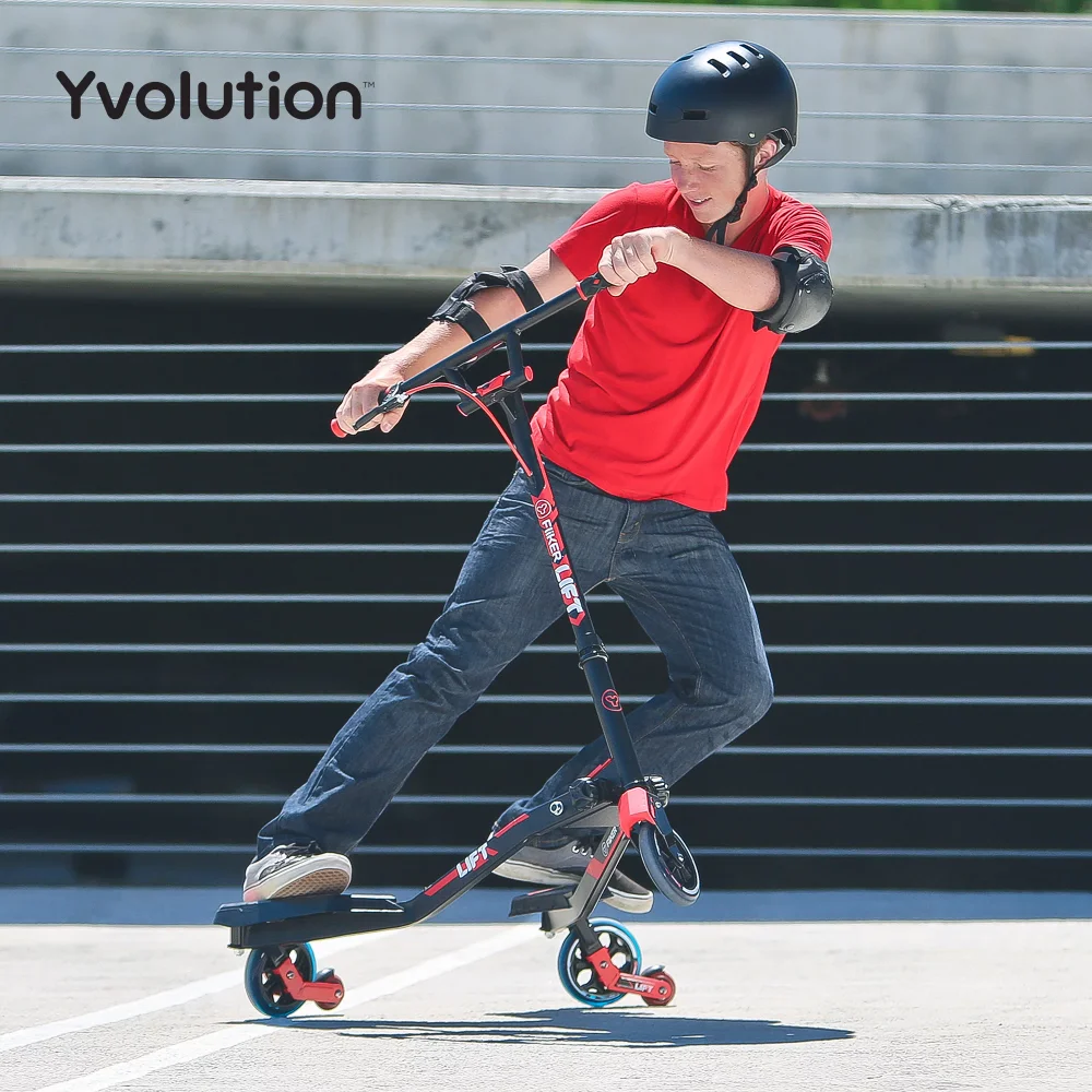 Yvolution Y Fliker Lift Kids Scooter, Drifting Wiggle Scooter Age 7+ (Red) Unisex 2023