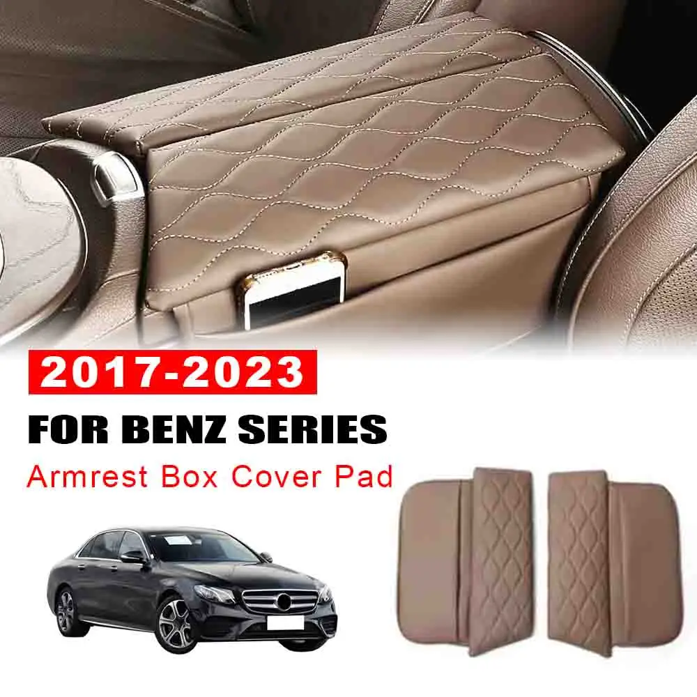 

Center Console Armrest Box Cover Pad Decoration for Mercedes Benz E CLS Class W213 C257 W257 Leather Anti-Scratch Armrest Cushio