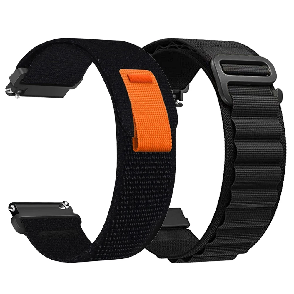 Pasek nylonowy do Samsung Galaxy Watch 7 6 5 4 40mm 44mm Classic/Active/Gear S3 Frontier 20mm 22mm Sport Loop Strap Amazfit GTS 3 4