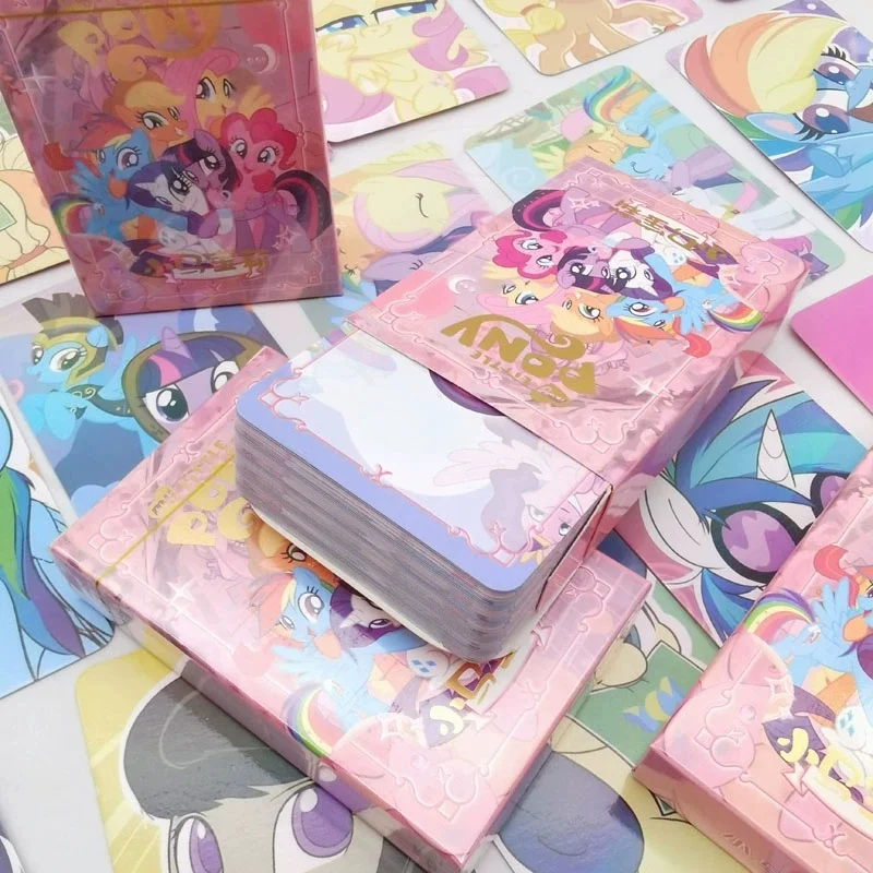 Tarjetas de juego My Little Pony, tarjetas Flash de la amistad eterna, colección navideña para niños, figura de princesa, regalo de cumpleaños