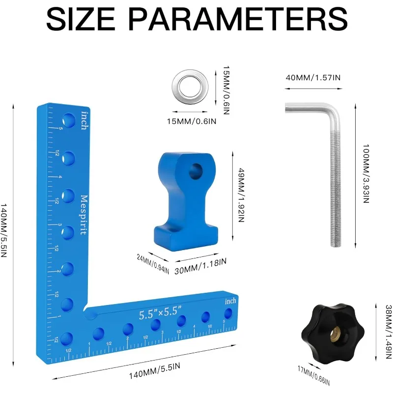 Right Angle Clamping squares Clamps Aluminum Alloy Woodworking Carpenter Corner Clamping Square 5.5