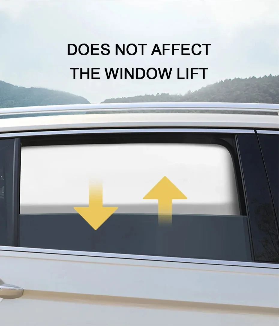 2 Stück Auto-Seitenfenster-Sonnenschutz-Magnet, Sichtschutzvorhänge, UV-Reflexion, blendfrei, UV-Block-Sonnenschutz für Vorder-/Hinterfenster – Detail 5