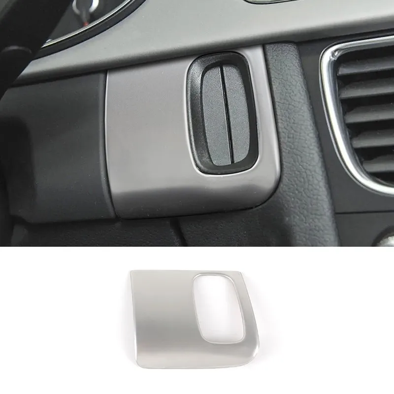 For Audi A4 B8 A5 2010-2016 LHD Car Console Engine Power Keyhole Frame Sticker Stainless Steel Trim Interior Accessories Decals