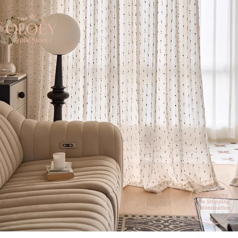 

Bohemian Sheer Curtains for Living Room Colorful Tulle Childrens Room Bedroom Balcony Embroidery White Custom Light Filtering