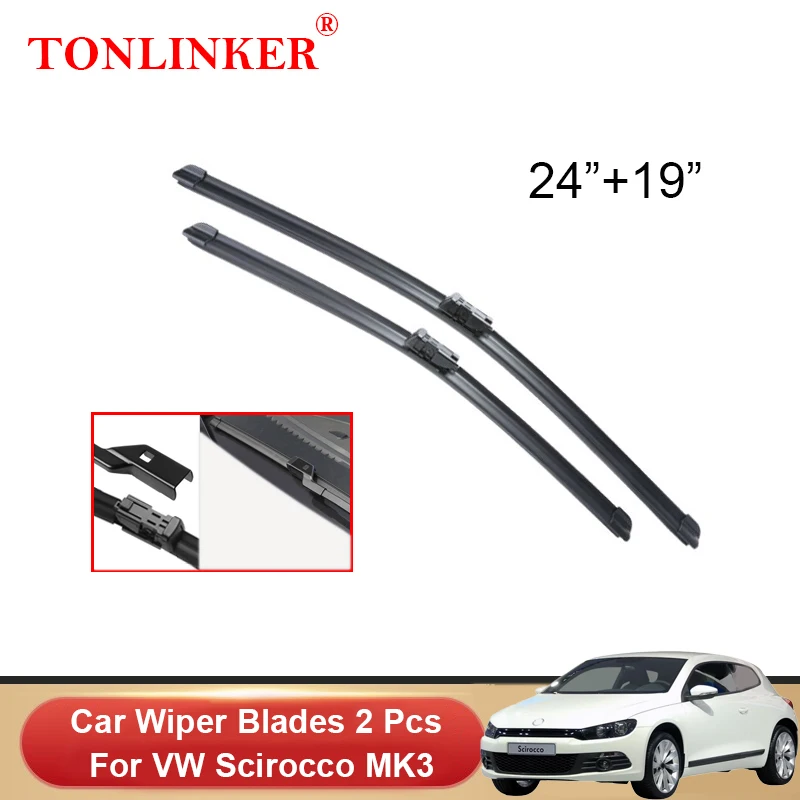 

TONLINKER Car Front Windscreen Wiper Blades For Volkswagen VW Scirocco MK3 2009-2017 Car Accessories Wiper Blade Brushes Goods