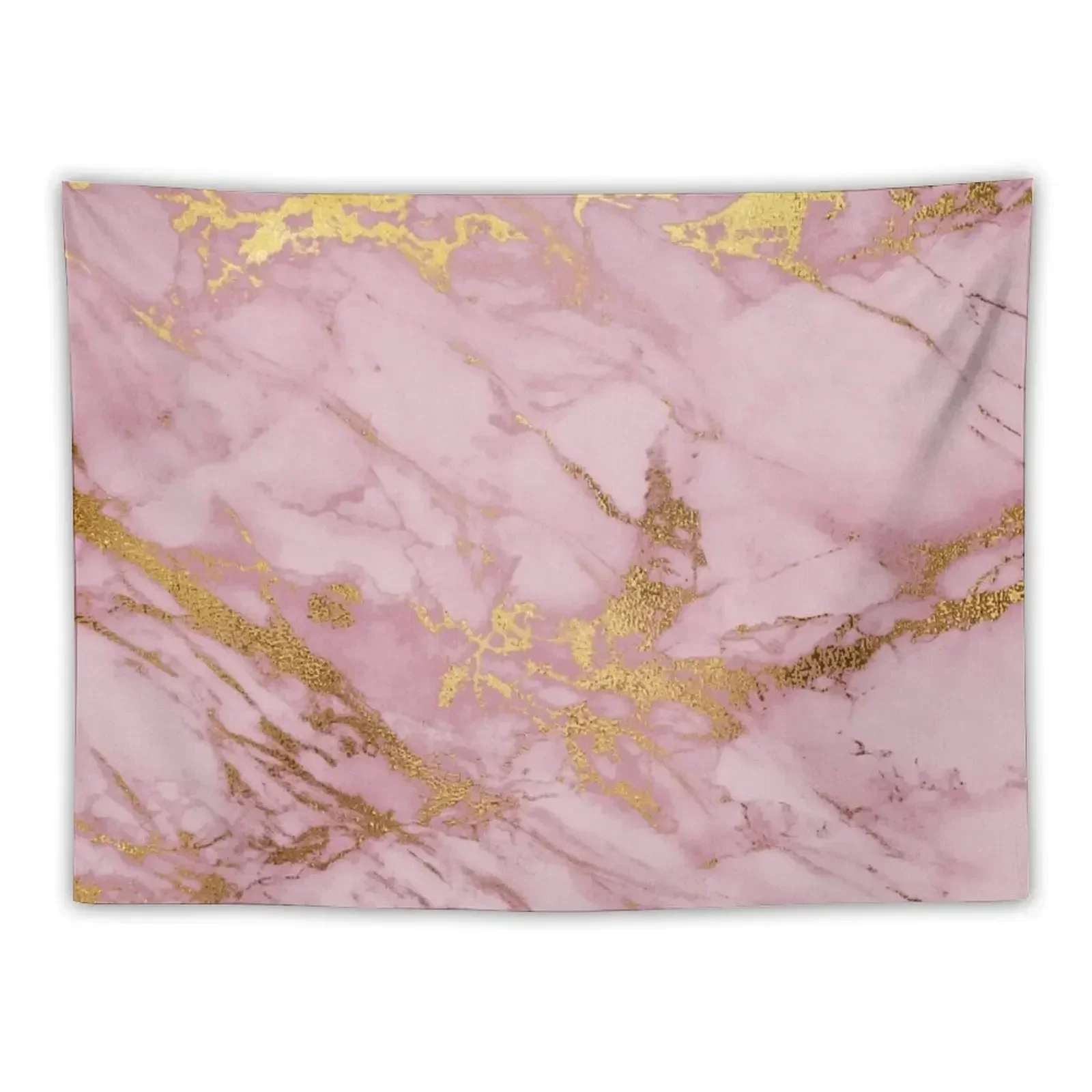 

Pastel Pink and Gold Foil Marble Print Tapestry For Bedroom Aesthetic Home Decor Decoration Wall Tapestry