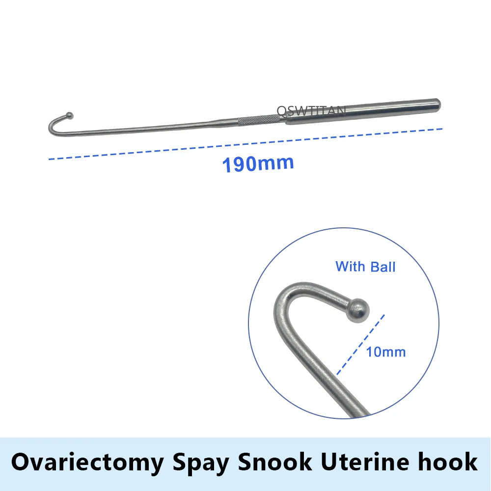 Uterine hook Animal Ovariectomy Spay Snook Dogs Cats 1pc Veterinary Orthopedic Instruments