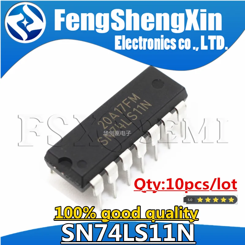 10pcs/lot SN74LS11N DIP-14 74LS11N 74LS11 TRIPLE 3-INPUT AND GATE IC