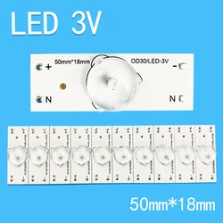 Tiras Led para reparación de TV, diodos de bombillas de 3v, 50mm x 18mm, 32 