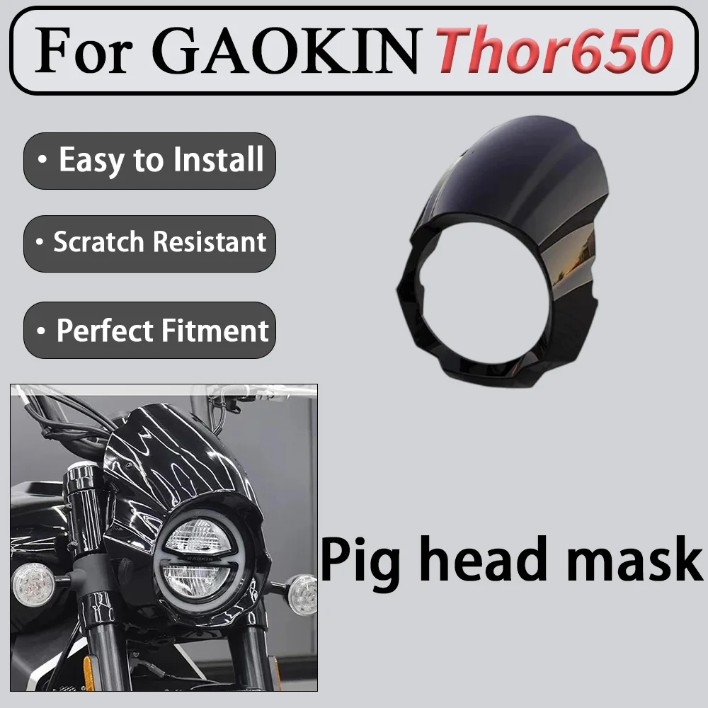 For GAOKIN Thor650 Alien Retro Pig Head Windshield Headlight Protection Decorative Air Deflector UV-Resistant Outdoor Accessory