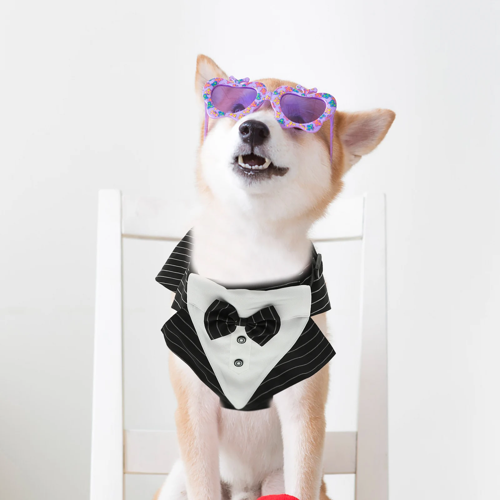 

Pet Dog Suit Wear resistant Tuxedo Decorative Scarf Delicate Costume Polyester Triangle Scarf Wedding Photoshoot Dog Clothes