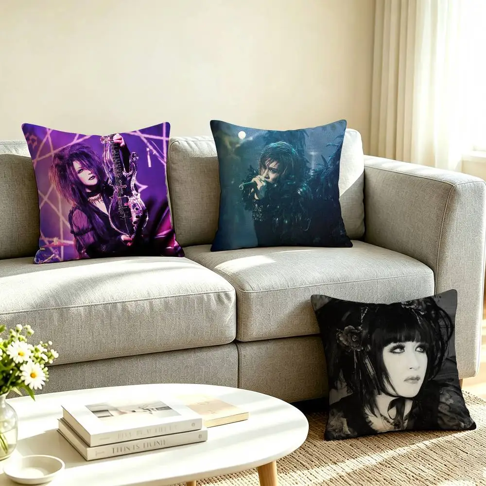 M-MALICE MIZER Rock Band Pillow Case Square Double-Sided Sofa Cushion Cover Bedroom Bedside Pillow
