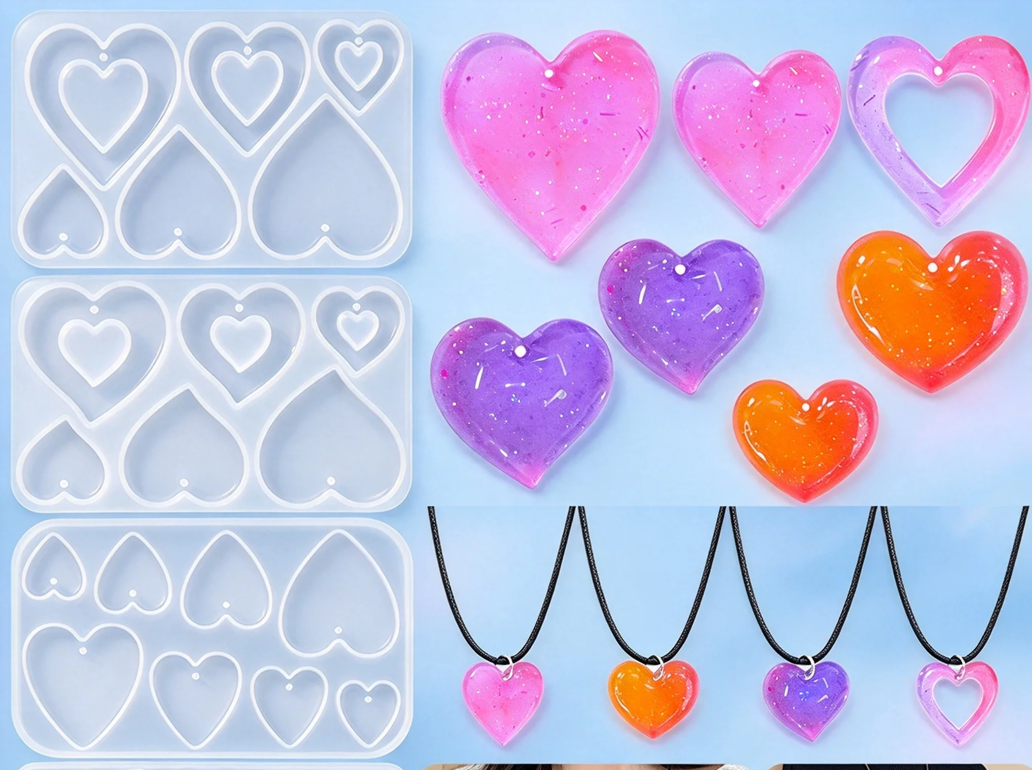 eart-shaped rubber mold / jewelry mold