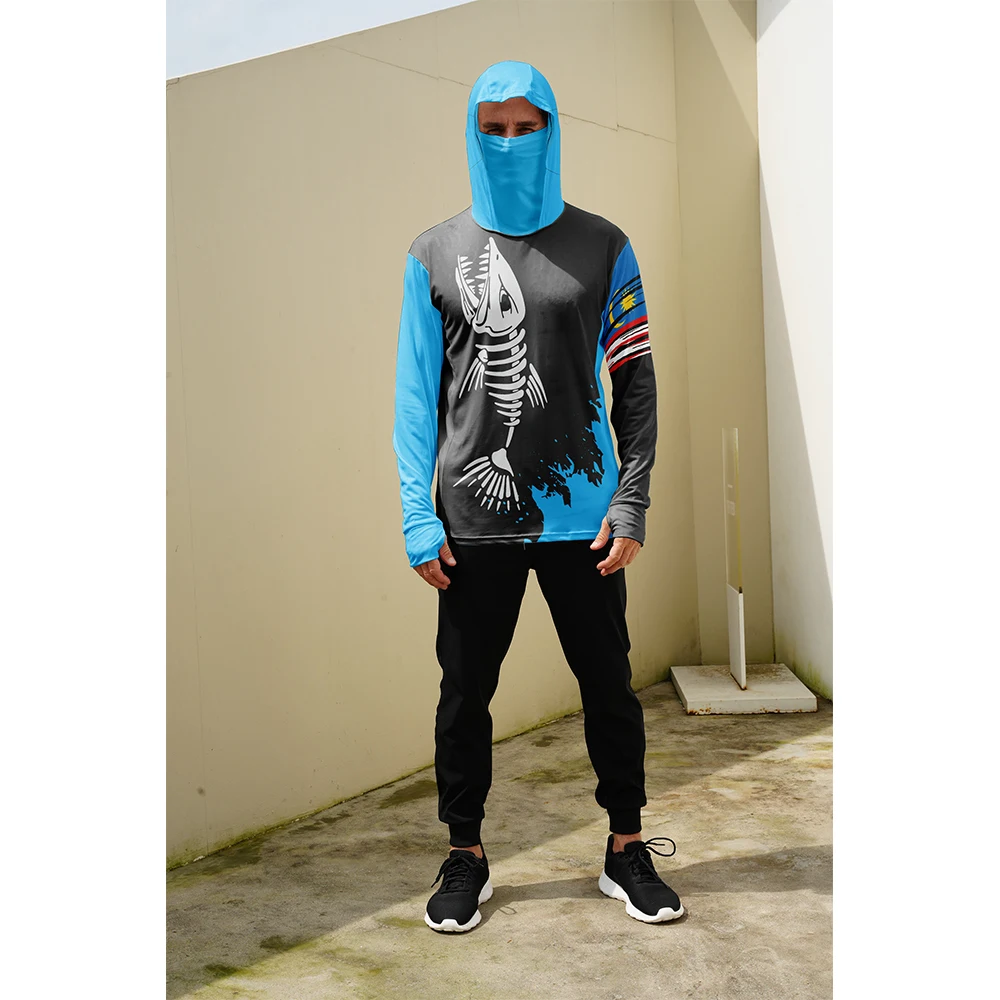 Vissen Hoodie Shirts Lange Mouw Sweatshirt Uv Bescherming Snel Drogen Vocht Wicking Vissen Kleding Masker Mannen