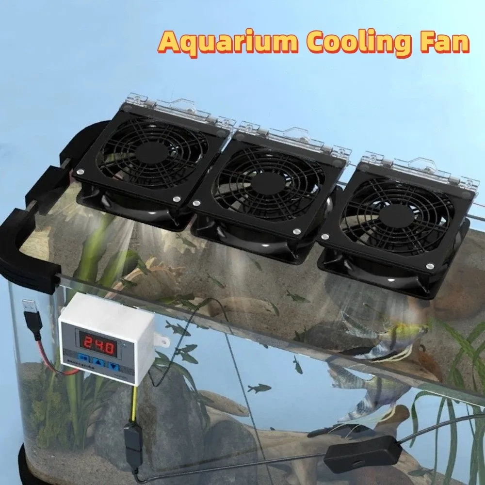 

Adjustable Angle Aquarium Cooling Fan Fast Cooling USB Fish Tank Fan Quiet Variable Speed Cooling Fan System Reptile Terrarium