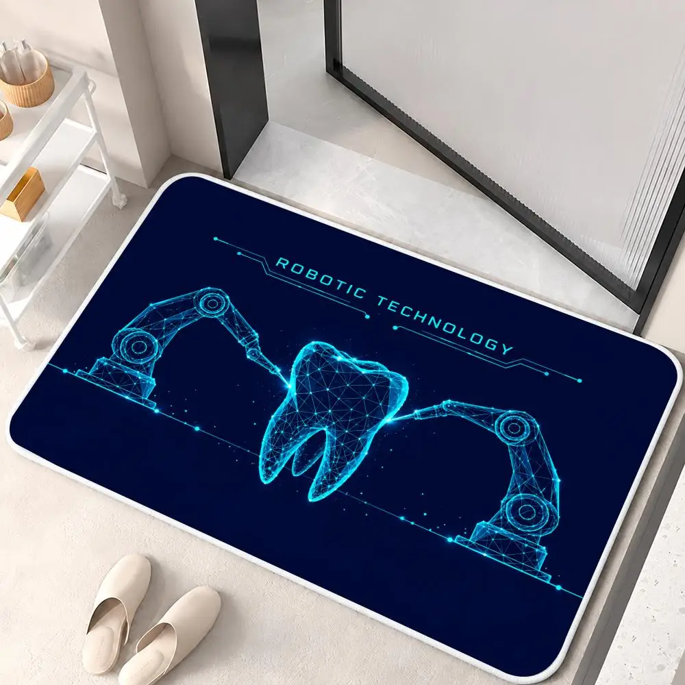 Dental Technology Floor Mat Flannel Rug Soft Non Slip Washable Door Mat for Bedroom Living Room Home Decor