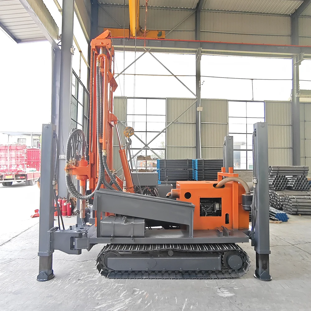 Hydraulic Crawler Mounted 200m 300m Borehole Drill Wells Water Well Drilling Rigs Machine