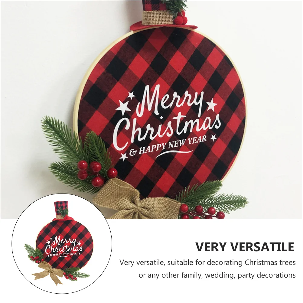 

Christmas Welcome Board Hanging Sign Environmental-Friendly Wreath Ornament for Door Tree Wall Festive Decor